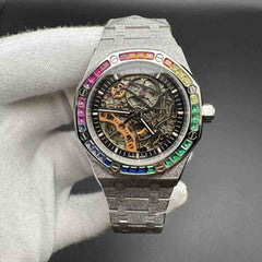 Audemars Piguet Royal Oak Rainbow Double Balance Wheel Openworked Frosted Steel 41mm 15412BC