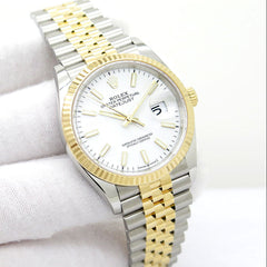 Rolex Datejust 41mm Steel Jubilee Gold White Dial 126333