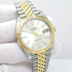 Rolex Datejust 41mm Gold Silver Dial Jubilee Steel Gold 126333
