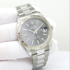 Rolex Datejust 41mm Steel Slate Stick Dial Oyster 126334