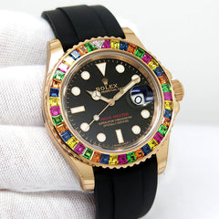 Rolex Yachtmaster Rainbow Gem Stone Haribo Everose Gold 116655