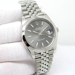 Rolex Datejust 41mm Steel Slate Stick Dial Jubilee 126334