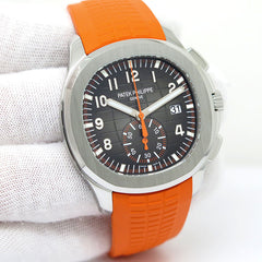 Patek Philippe Aquanaut Chronograph Steel Orange Rubber Strap 42.2mm 5968A