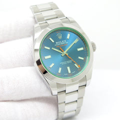 Rolex Milgauss 40mm Green Crystal Blue Dial Steel 116400