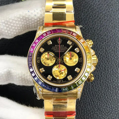 Rolex Daytona Cosmograph Gold Black Dial Rainbow 116598RBOW