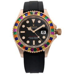 Rolex Yachtmaster Rainbow Gem Stone Haribo Everose Gold 116655
