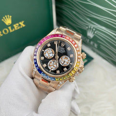 Rolex Daytona Cosmograph Rose Gold Oyster Crystal Dial Rainbow 116595