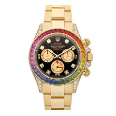Rolex Daytona Cosmograph Gold Black Dial Rainbow 116598RBOW
