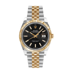 Rolex Datejust II Two Tone Black Stick Dial Jubilee 41mm