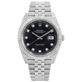 Rolex Datejust Black Diamond Dial Jubilee 41mm