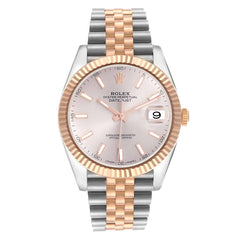 Rolex Datejust 41mm Steel Jubilee Everose Gold Sundust Dial 126331