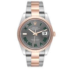 Rolex Datejust 41mm Steel Rose Gold Wimbledon Dial 126331