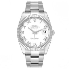 Rolex Datejust 41mm Steel White Roman Dial 126334