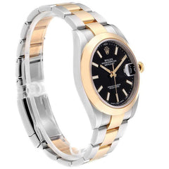 Rolex Datejust Black Dial Steel Yellow Gold Oyster 41mm