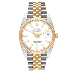 Rolex Datejust 41mm Steel Jubilee Gold White Dial 126333