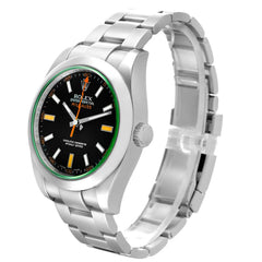 Rolex Milgauss 40mm Green Crystal Black Dial Steel 116400