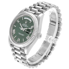 Rolex Day-Date White Gold Olive Green Dial 40mm