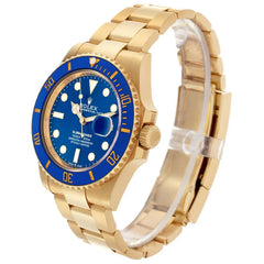 Rolex Submariner Gold Blue Dial Bezel 126618