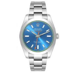 Rolex Milgauss 40mm Green Crystal Blue Dial Steel 116400