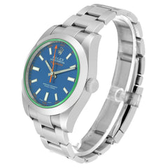 Rolex Milgauss 40mm Green Crystal Blue Dial Steel 116400
