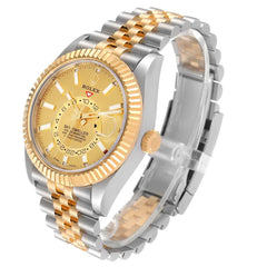 Rolex Sky Dweller Gold Steel Jubilee Champagne Dial 326933