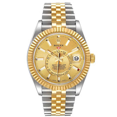 Rolex Sky Dweller Gold Steel Jubilee Champagne Dial 326933
